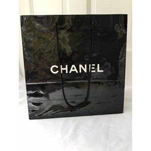 Chanel Paper Reusable Shopping Bag Black Medium 13" x 13" x 5'